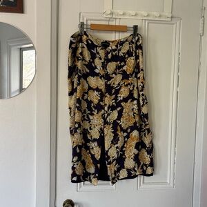 Frank & Oak Silk Floral Midi Skirt